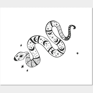 Cosmic Snake Black Posters and Art